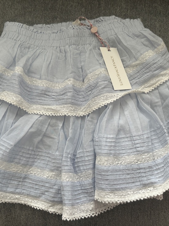 LoveShackFancy Dresses & Skirts - LoveShackFancy Baby Bluebell Lace-Trim Tiered Mini Skirt
